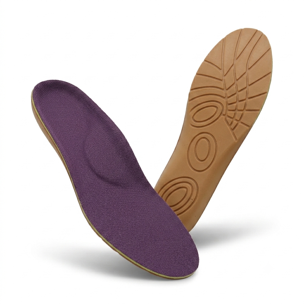 Purple Fabric Leather Comfort Insole